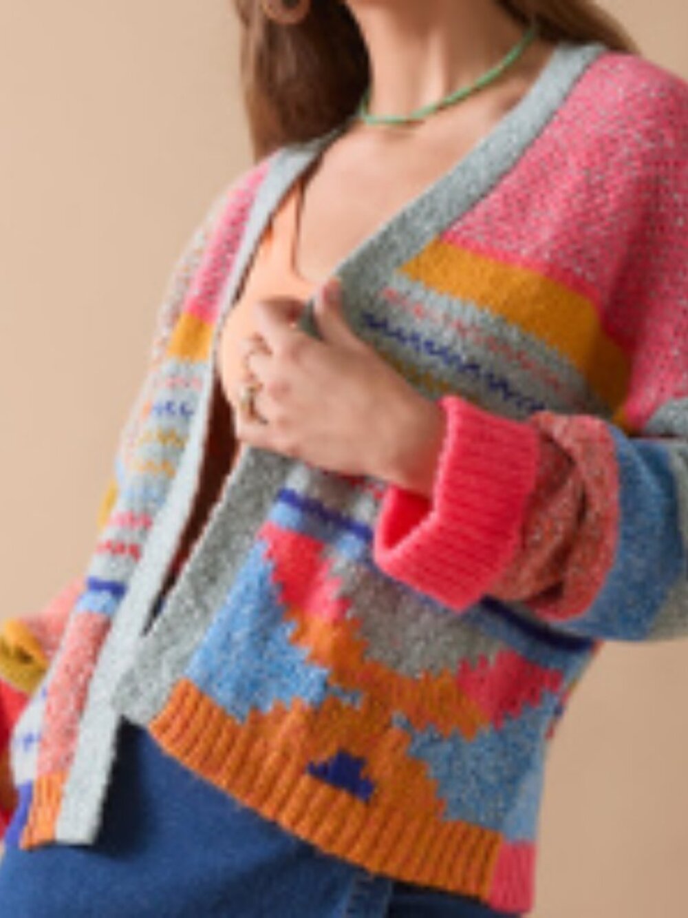 Sincerely Jules Colorful Knit Cardigan Small Cozy Bright Trendy Fall Layer